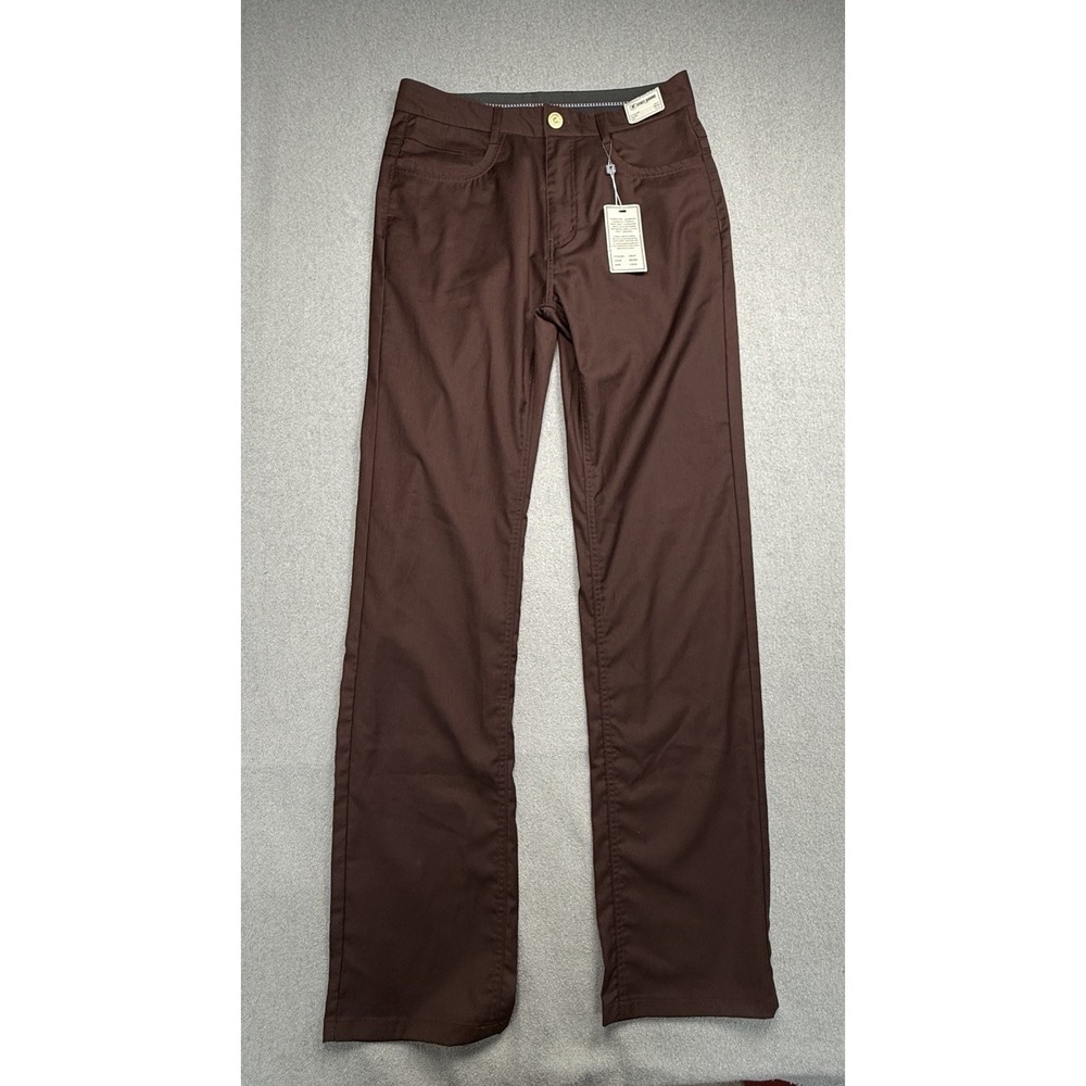 NWT Stacy Adams Brown Stretch Dress Pants Men's 32x34 Flat Front MSRP $99